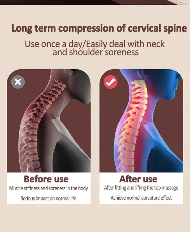 Before and After using Body massage mat with Shiatsu neck