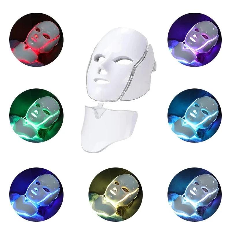 Different colors of led face mask light therapy