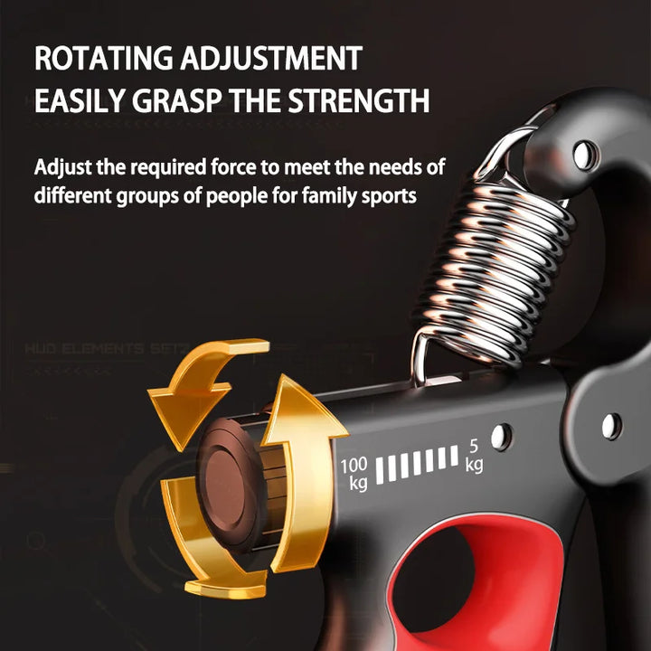 KraftPro360° | Adjustable Hand Strengthener (5–100kg)